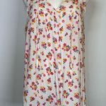 Gap  Sleeveless Pink Yellow Floral Blouse V-Neck With Tie Women’s Size Large Photo 1