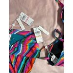 Trina Turk Rainbow Louvre High Waist Bottoms & Underwire Swim Size 10 12 Large Photo 10