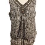 Dress Barn  Sleeveless Blouse Top XL Brown White Photo 0