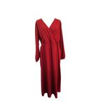 Women's Amazon Essential's Red Polyester Dress with Pockets Photo 2