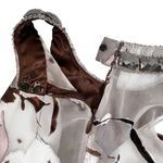 Cachet 90’s Y2K Silk Velvet Burnout Maxi Dress Beaded Whimsigoth Halter White Size 8 Photo 7