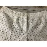 Forever 21 Short Shorts White Small Eyelet Polka Dot Flat Front Pattern Womans Photo 2
