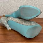 Betsey Johnson Blue WISH Crystals Champagne Platform Wedding Stilettos Size 8.5 Photo 10
