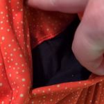 Burton  Orange And White Polka Dot WB Peak Hoodoe Jacket Size Small Photo 2