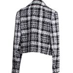 Alice + Olivia NWT Black and Off White Tweed Moto Jacket Photo 9