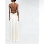 Cult Gaia silk off white halter open back backless Maxi Dress NEW Photo 1