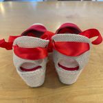 Red Espadrille Wedge Heels Ankle Tie Up Ribbon Detail Summer Shoes
Size 40/9.5 Photo 2