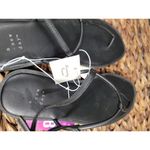 A New Day  Tiffany Women's 7 Black Leather Memory Foam Ankle Strappy Sandals Photo 7