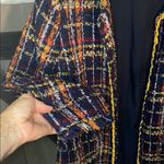 Chico's 🫦🫦🫦BOGOHO🫦🫦🫦 Chico’s Blue and Orange Tweed Blazer with Boucle Texture Photo 7