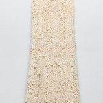 ZARA Limited Edition Ecru Knit Ivory Winter Crochet Long Boho Dress W1100 Sz S Photo 0