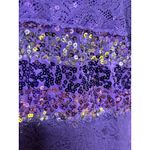 Quacker Factory  Purple Velour Striped Sequin jacket Photo 6