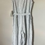 Carve Designs  Bonfire Jumpsuit Navy Byron Stripe Small NWT Linen Photo 4