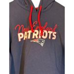 NFL Navy Blue Red Striped Hooded Patriots Boston Football Pullover Women Sz XL Photo 5