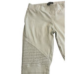 Beulah Moto Pants Womens Size Medium Beige Pull On Stretch Ankle Zip Tapered Photo 2