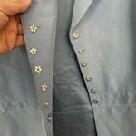 Donna Morgan  Silk Linen Blend Blazer‎ Snap Front Career Jacket Blue Womens 14 Photo 3