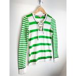 Lilly Pulitzer  Shirt Womens Size Small Green White Striped Long Sleeve Pullover Photo 2