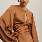 Anthropologie Significant Other Demi Backless Long-Sleeve Column Gown - Caramel Photo 0