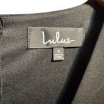 Lulus Nuria Long Sleeve Bodycon Deep V Mini Dress Black Small Photo 4