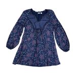 Hinge Nordstrom  Boho Floral Mini Dress Cottagecore Peasant‎ Style XS Photo 0