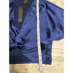 House of Harlow 1960 Twist Front Satin Blouse Size Medium Blue Top NWT Photo 2
