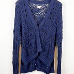 Anthropologie Pilcro Open Stitch Single Button Cardigan XS Blue Photo 1