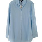 EXPRESS NEW/NWT Light Blue Cotton Poplin Oversize Long Sleeve Shirt Size XS Photo 0