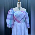 American Vintage Vintage 1970s 1980s Watercolor Puff Sleeve Dress Photo 2