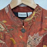 Chico's Chico’s 100% Silk Copper Orange Jacket w Metallic Appliqués Beading & Sequins Photo 9