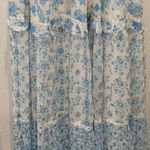 HEMANT & NANDITA Calee Floral Tiered Maxi Dress Blue and White Large Photo 9