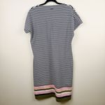Barbour  Women's Size 12 Harewood Stripe Dress Navy Pink Green Cotton Stretch Photo 5