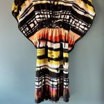 Ice Dress Sz 6 Colorful Boho Striped Art to Wear Batwing Tie Back Embellished Orange Photo 7