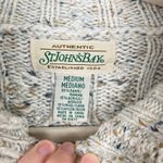 st. john's bay Vintage Womens M Beige Marled Cable Knit Thick Sweater Fisherman Photo 6