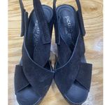 Pedro Garcia Yuval Slingback Sandals Women's 6.5 Black Suede Peep Toe Preppy S57 Photo 1