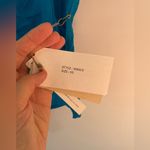 Midnight Sky Blue Pleated Buttoned Tie Photo 3