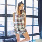 NWT Plush‎ Apparel Plaid 2 Piece Pajama Set Small Red Photo 1