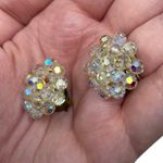 Vintage Signed Italy AB Aurora Borealis Clip On Earrings Multiple Photo 2