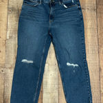 Wrangler  High Rise True Straight Crop Jeans Sz 16 Distressed Stretch Denim Plus Photo 0