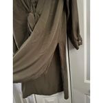 English Factory XS Olive Green Tie Front Long Sleeve Shirt Dress Casual Photo 3