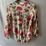Chloé Chloe Multicolor Floral Blouse - Cream, Red, and Brown Photo 1