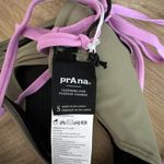 prAna  Tulum Top Black Color Block Green‎ Lilac Bikini Summer Pool Vacation Small Photo 4