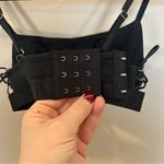 Aerie Black Square Neck Unlined Strappy Lace Up Side Bralette , Black, XXS Photo 5