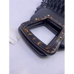 Dolce & Gabbana Woven With Tortoise Wood Handle Black Leather Tote Photo 4