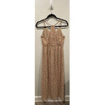 Judith March Sleeveless Polka Dot Tan Maxi Dress Photo 4