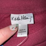 Keith Haring Dog Graphic Burgundy Crewneck Sweatshirt Pullover Women's L Red Size L Photo 4