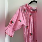 Pink City Prints Pink Beatrice Cotton Strawberry Embroidered Blouse Large Photo 5