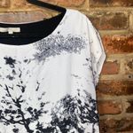 Joan Vass  Black Gray Forest Tree Layered Blouse Women's Size Large Photo 1