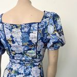 Rachel Parcell [] Blue Floral Puff Sleeve Lace Trim Spring Midi Dress NWT Size 8 Photo 6