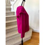 Amanda Uprichard  Hot Pink Ruffle Shoulder Long Sleeve Blouse Photo 1
