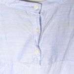 Loft Embroidered Cotton Short Sleeve Shirt Blue Small Boho Photo 5