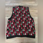 VTG CROSSINGS Festive Christmas Tree Sweater Vest Knit Multi Color Holiday L Red Size L Photo 5
